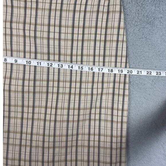 Emanuel Ungaro Linen Blend Plaid Mini Skirt Size 12 Designer Preppy Minimalism - Picture 4 of 7